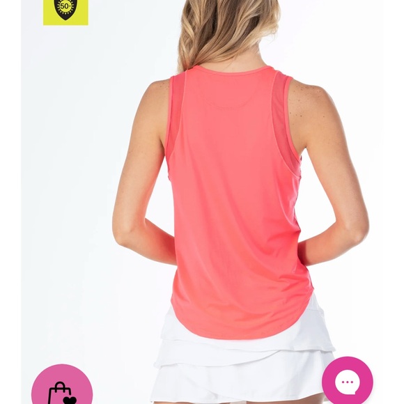 Lucky in Love Chill out tank, coral crush, size small - Picture 5 of 5